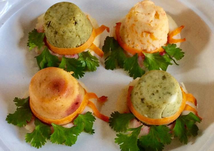 Recipe of Super Quick Homemade Healthy vegetable idlis in hat and cup shape !