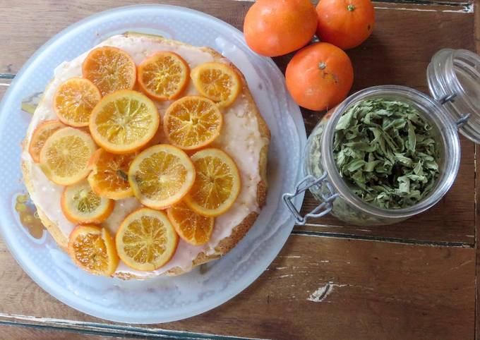 Gâteau aux clémentines confites à la verveine