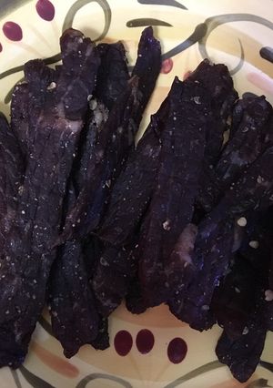 A picture of Dr. Pepper Jalapeño Beef Jerky.