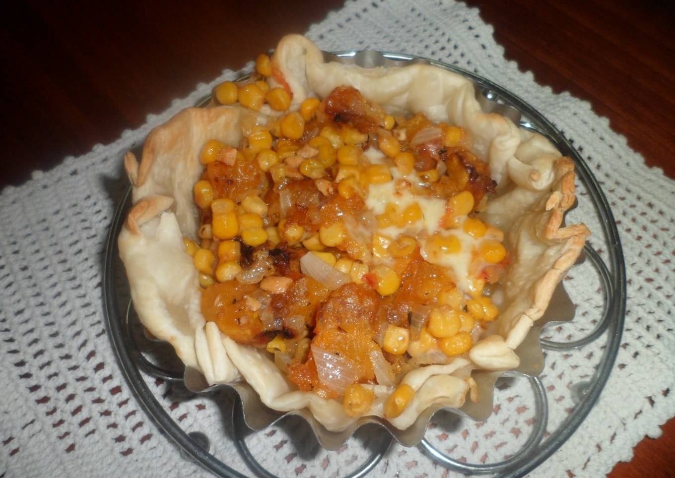 Tarta rústica de calabaza y choclo