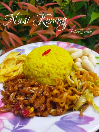 Cara Simple Menyiapkan Resep  NASI KUNING Fibercream SIMPEL dan ENAK yang Bisa Manjain Lidah, Bisa Manjain Lidah