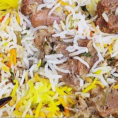 White mutton biryani A picture of White mutton biryani.