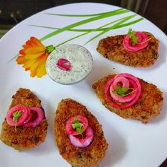 A picture of Rajma kababs.