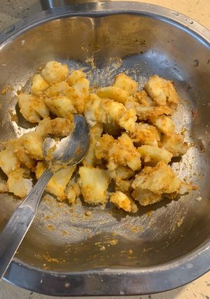 A picture of Marinated baked sweet potato.