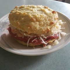 A picture of Reuben Biscuit Sandwiches.