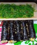 Trứng phô mai sấy cuộn rong biển keto