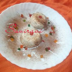 A picture of Choco Paneer pudding.