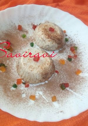 A picture of Choco Paneer pudding.