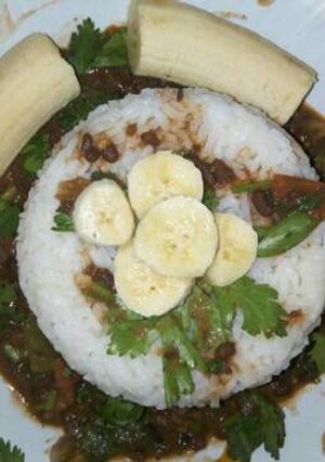 A picture of Rice and western ndengu.