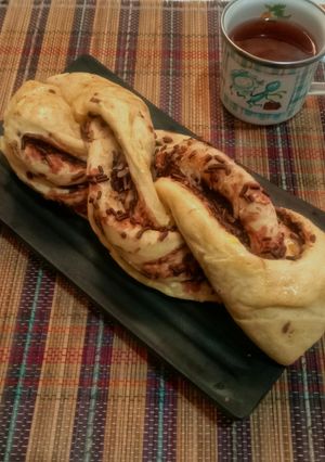 Foto resep Roti Kepang Coklat Keju Tanpa Ulen Dengan Minyak