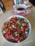 Strawberry pecan salad with balsamic vinaigrette
