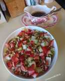 Strawberry pecan salad with balsamic vinaigrette