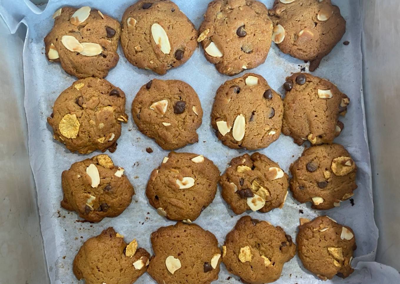 Cookies almond coklat chips no mixer