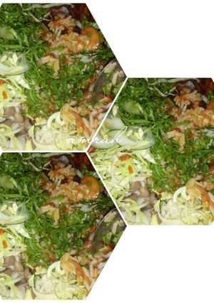 A picture of White rice with vegies.