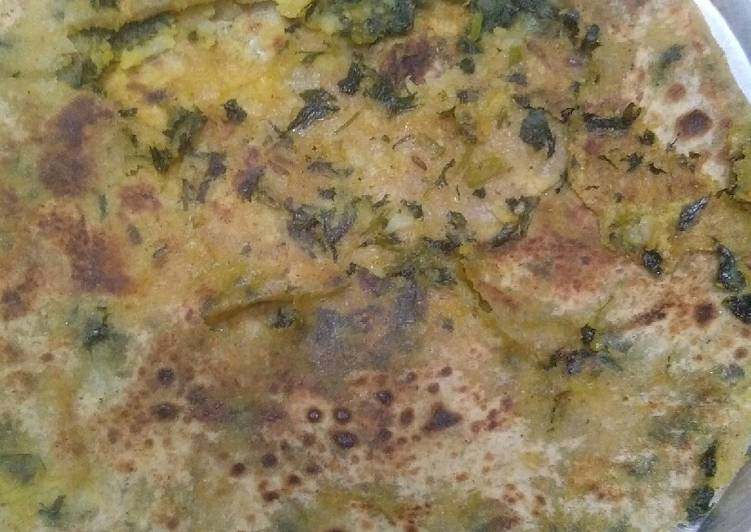 Recipe of Super Quick Homemade Aalo, Methi stuff paratha