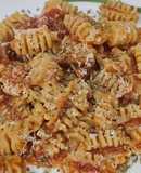 Radiatori en salsa Amatriciana