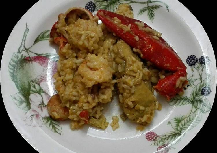 Arroz con bogavante y pollo