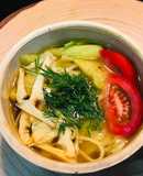 Canh măng dọc mùng (canh cá chay)