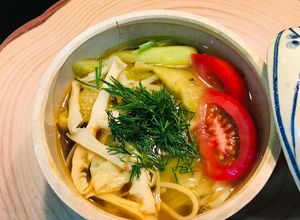 Hình của món Canh măng dọc mùng (canh cá chay).