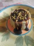 Pistachio Panna Cotta with Chocolate Topping