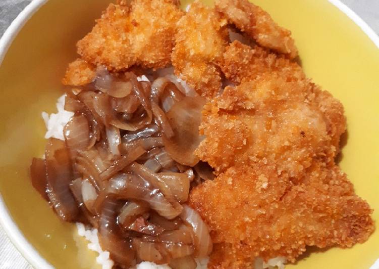 Bagaimana Menyiapkan Chicken katsu Teriyaki rice bowl yang Bikin Ngiler