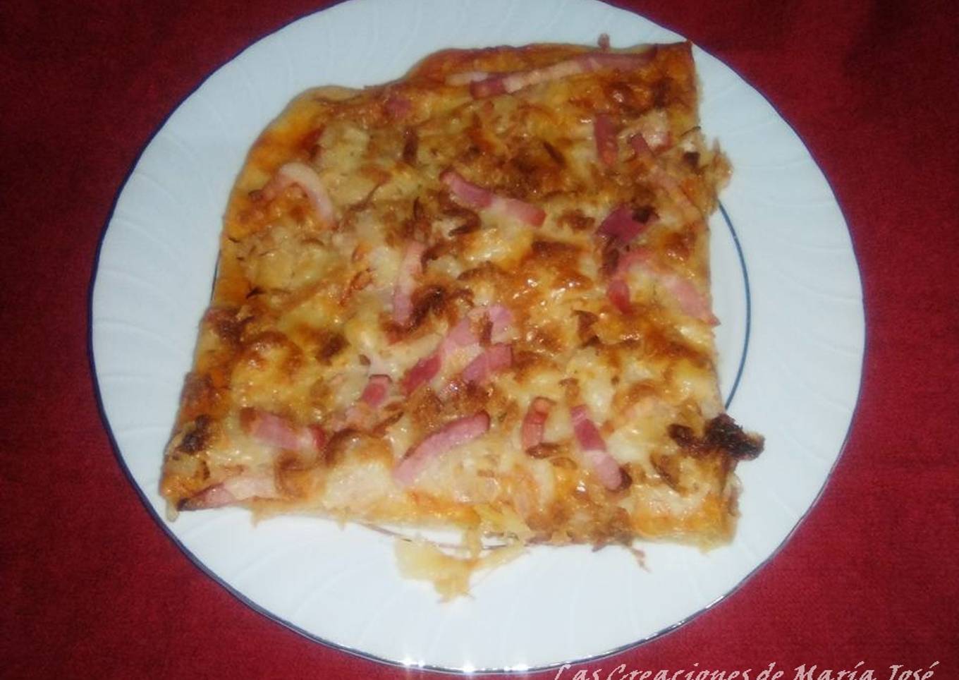 Pizza de puerro y bacon