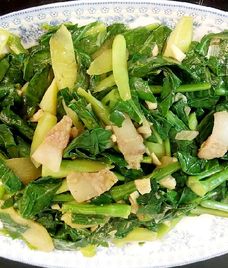 cải làn xào thịt