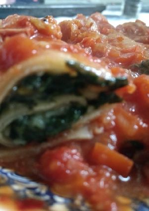 Una foto de Canelones de acelga