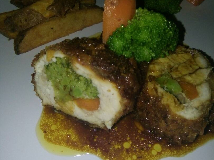 Resep Dada ayam panggang isi brokoli Gampang