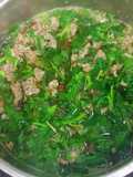 Canh cáy nấu rau tập tàng