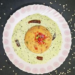 A picture of Mint Yogurt Dip With Tomato Upma.