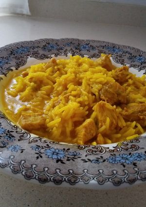 Una foto de Arroz con pinchitos