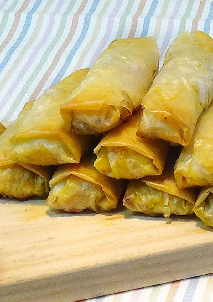 Una foto de Rollitos crujientes de pollo con verduras
