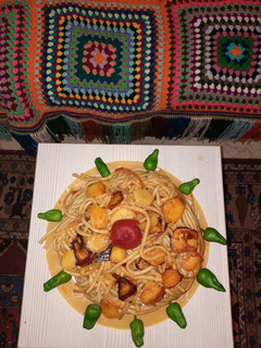 عکسی از دستور ماکارونی با مرغ