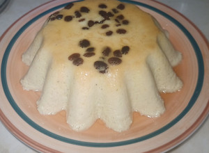 Una foto de Flan de guineo sin azúcar