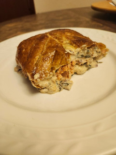A picture of Brad's Salmon Wellington.