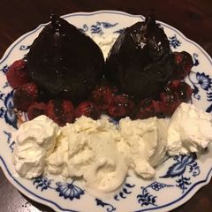 A picture of California Farm Chocolate Pear Dessert.