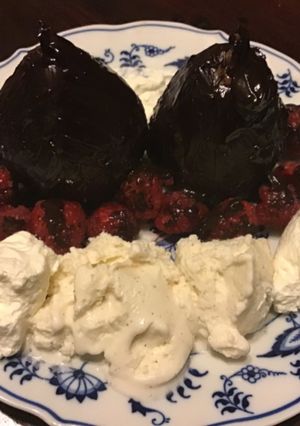 A picture of California Farm Chocolate Pear Dessert.