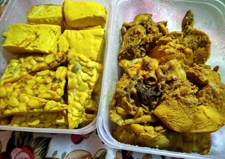 Tahu, Tempe, Ayam Ungkep Bumbu Kuning