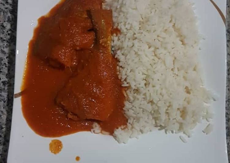 Croaker fish stew and rice