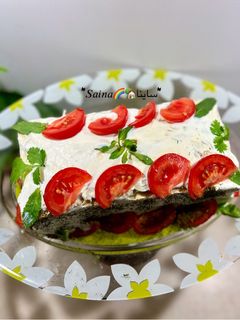 عکسی از دستور کیک مرغ و زیتون🍗🫒🧄