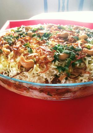 A picture of Mixed Vegetables Biryani.