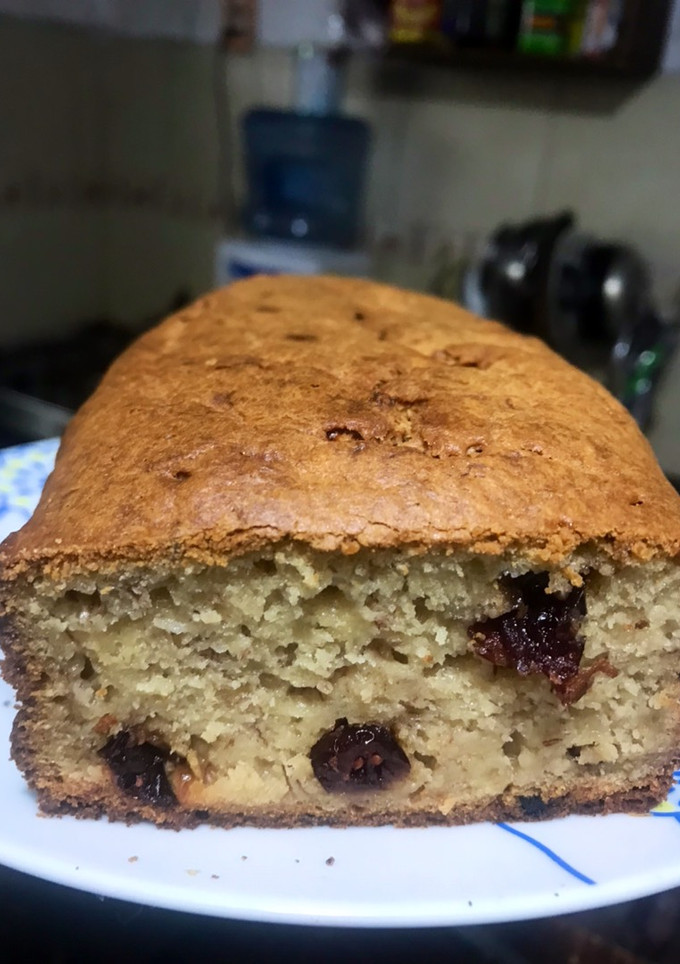 Una foto de Budín de banana y arándanos