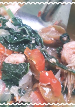 Foto resep Tumis bayam udang dengan sambal terasi