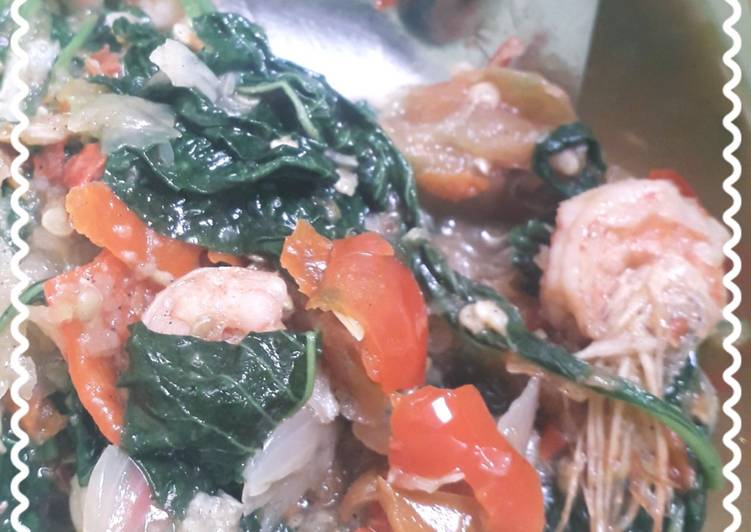 Proses mengolah Tumis bayam udang dengan sambal terasi, Sempurna