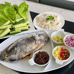 A picture of Salt-Crusted Grilled Tilapia With Veggies & Herbs.