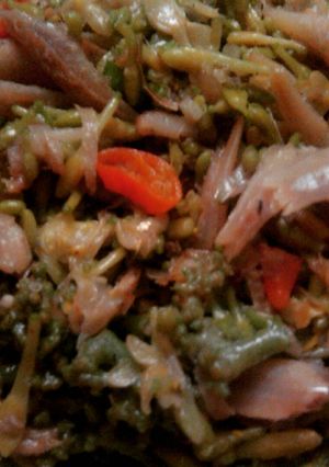 Foto resep Oseng teri bunga pepaya