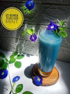 Foto resep Es Bunga Telang Daun Mint