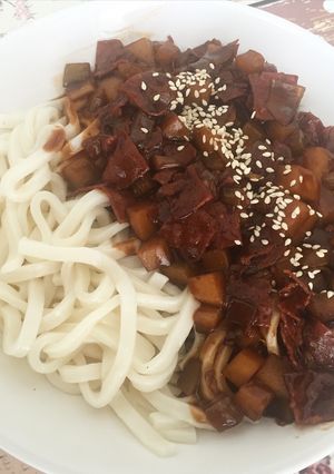 Foto resep Jjajangmyeon (noodle with black bean sauce)