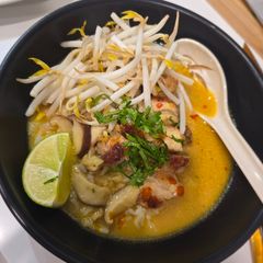 A picture of Cozy Ginger-Turmeric Chicken Soup Bowls.